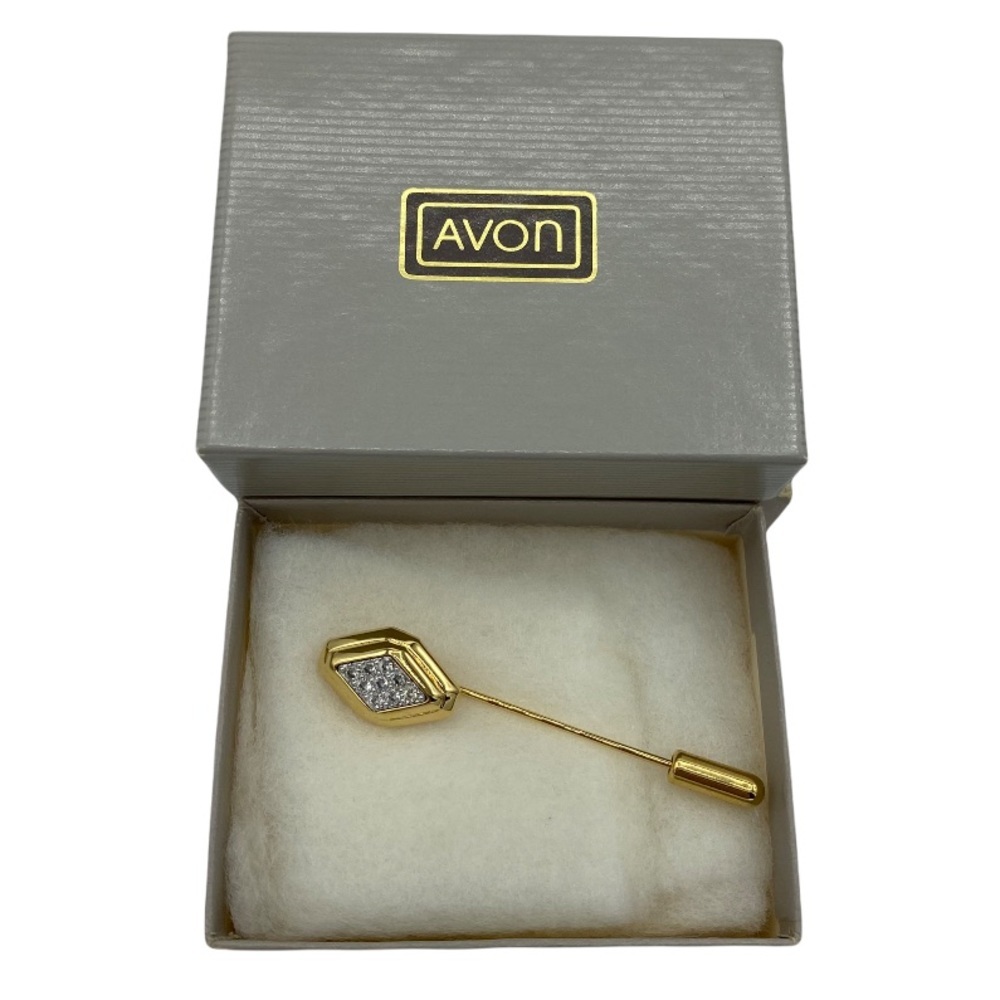 Vintage 1984 Avon Gold Diamond Save Stickpin